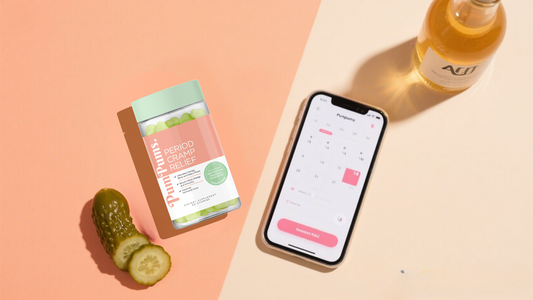 PumPums Gummies Beside Period Tracker