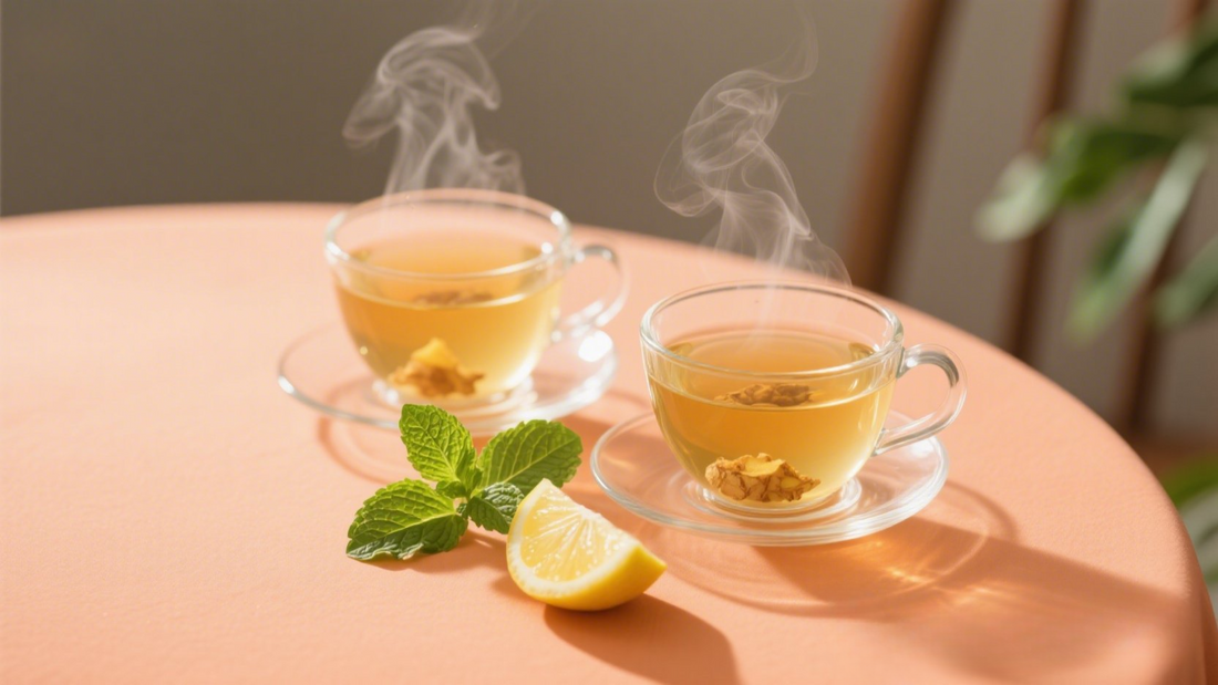 Two Cups of Cramp-Calming Ginger Peppermint Tea