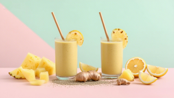 Batido antihinchazón de piña y jengibre 