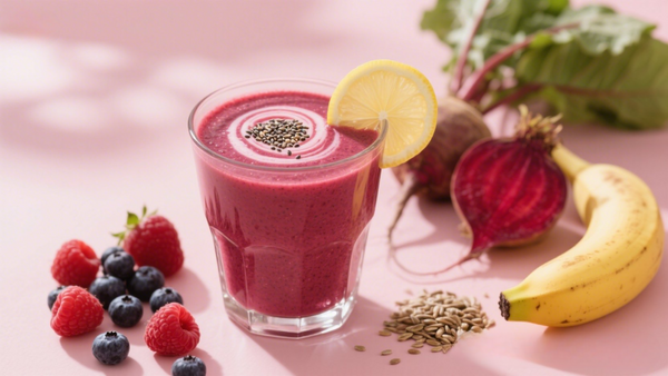 Batido de remolacha y bayas que calma las hormonas 