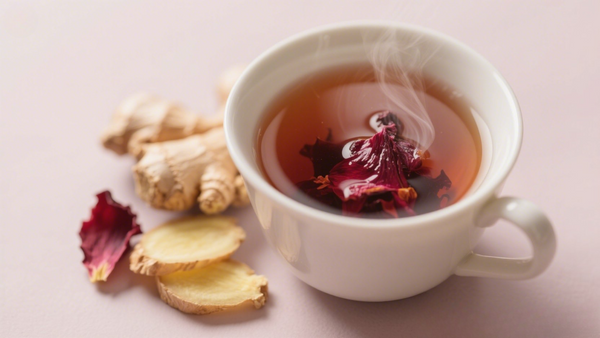 Té de hibisco y jengibre para los cólicos menstruales