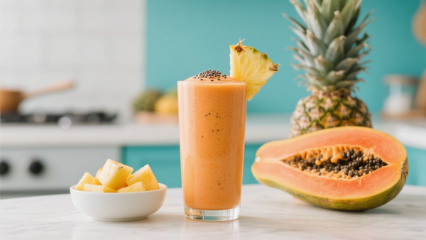Batido de papaya y piña para el alivio menstrual 