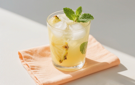 Pineapple Mint Juice With Ice