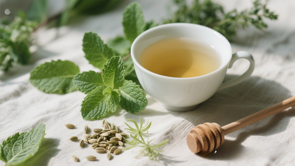 Té de menta y semillas de hinojo 