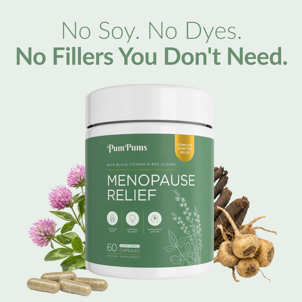 PumPums™ Menopause Relief — Black Cohosh & Red Clover Support Capsules