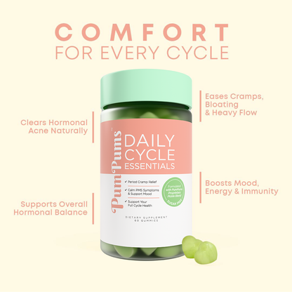 PumPums™ Daily Cycle Essentials — Upgraded All-in-One Cycle Wellness Gummies