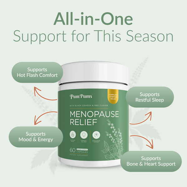 PumPums™ Menopause Relief — Black Cohosh & Red Clover Support Capsules